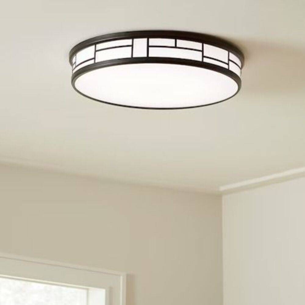 Allen + Roth  MXL1088-LED35K9027B flush mount ceiling light Black and White